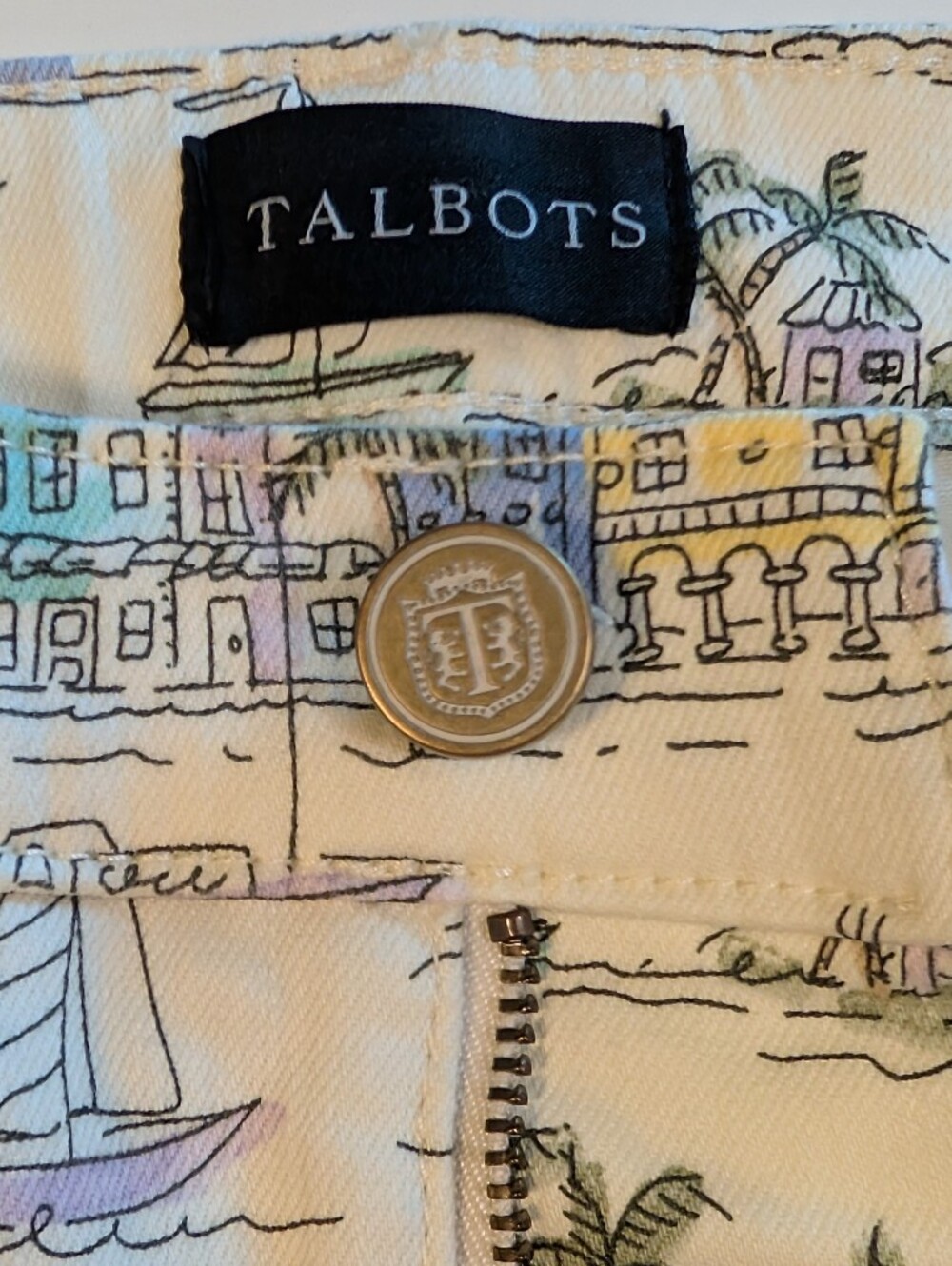 Talbots Novelty Coastal Crop Jeggings Sz 4 High Waist NWT - Picture 9 of 10